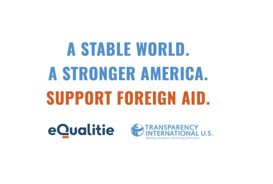 Support Foreign Aid: Transparency International U.S. Ad in Times Square